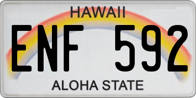 HI license plate ENF592