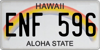 HI license plate ENF596