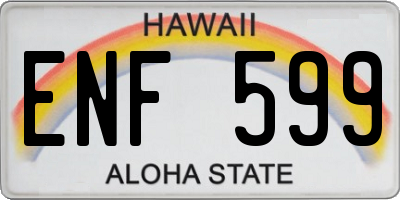 HI license plate ENF599