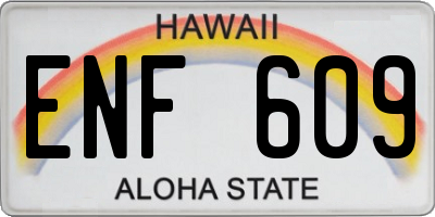 HI license plate ENF609