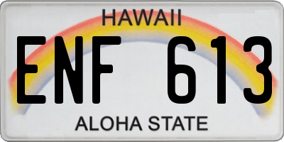 HI license plate ENF613