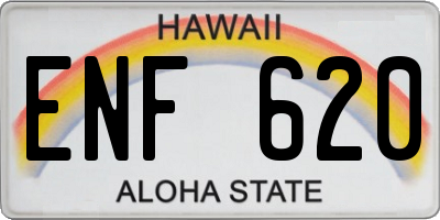 HI license plate ENF620