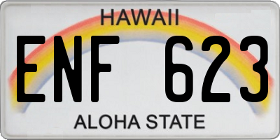 HI license plate ENF623