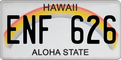 HI license plate ENF626