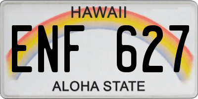 HI license plate ENF627