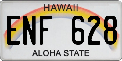 HI license plate ENF628