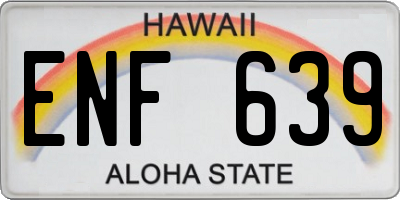 HI license plate ENF639