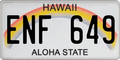 HI license plate ENF649
