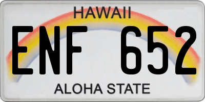 HI license plate ENF652