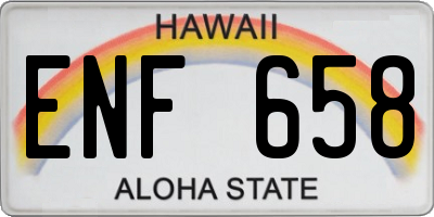 HI license plate ENF658