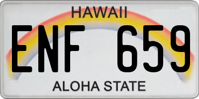 HI license plate ENF659
