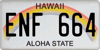 HI license plate ENF664