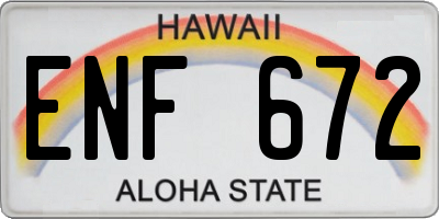 HI license plate ENF672