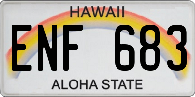 HI license plate ENF683