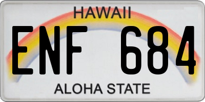 HI license plate ENF684