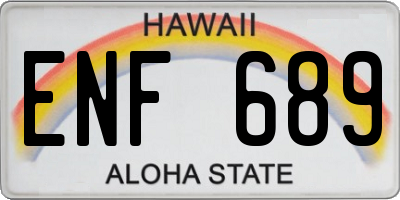 HI license plate ENF689