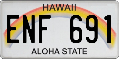 HI license plate ENF691