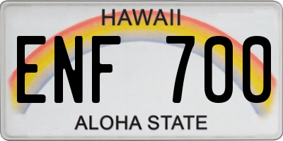HI license plate ENF700