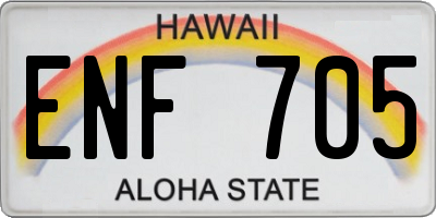 HI license plate ENF705