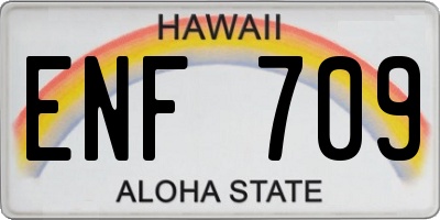 HI license plate ENF709