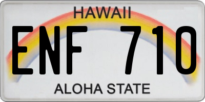 HI license plate ENF710