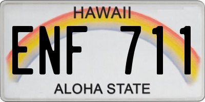 HI license plate ENF711