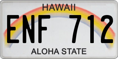 HI license plate ENF712