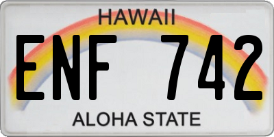 HI license plate ENF742