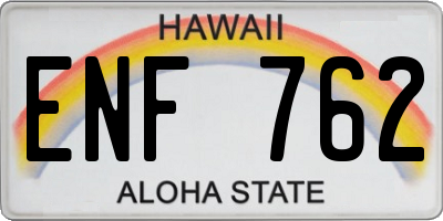 HI license plate ENF762
