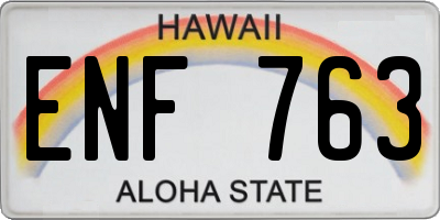 HI license plate ENF763