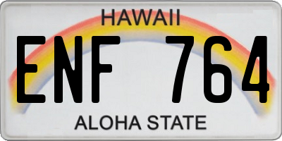 HI license plate ENF764