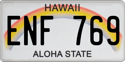 HI license plate ENF769