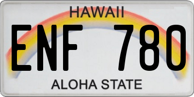 HI license plate ENF780