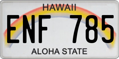 HI license plate ENF785