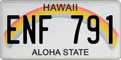 HI license plate ENF791