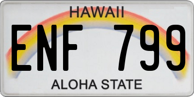 HI license plate ENF799