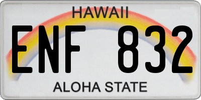 HI license plate ENF832