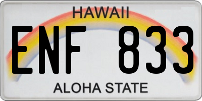 HI license plate ENF833