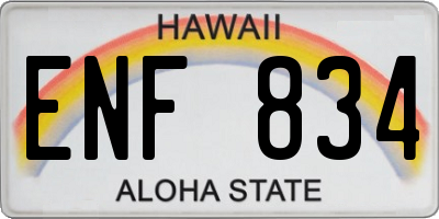 HI license plate ENF834