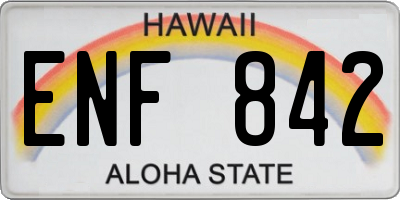 HI license plate ENF842