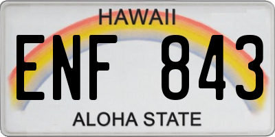 HI license plate ENF843