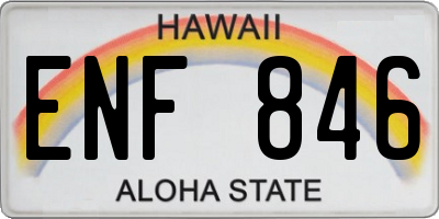 HI license plate ENF846