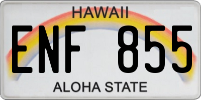 HI license plate ENF855