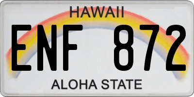 HI license plate ENF872