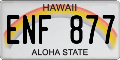 HI license plate ENF877