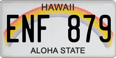 HI license plate ENF879