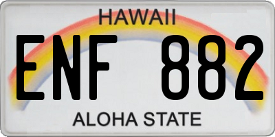HI license plate ENF882