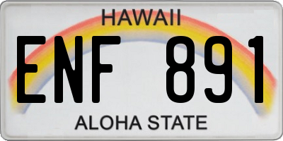 HI license plate ENF891