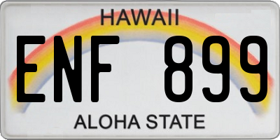 HI license plate ENF899