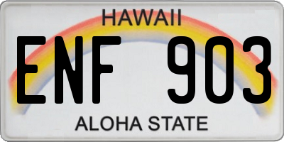 HI license plate ENF903